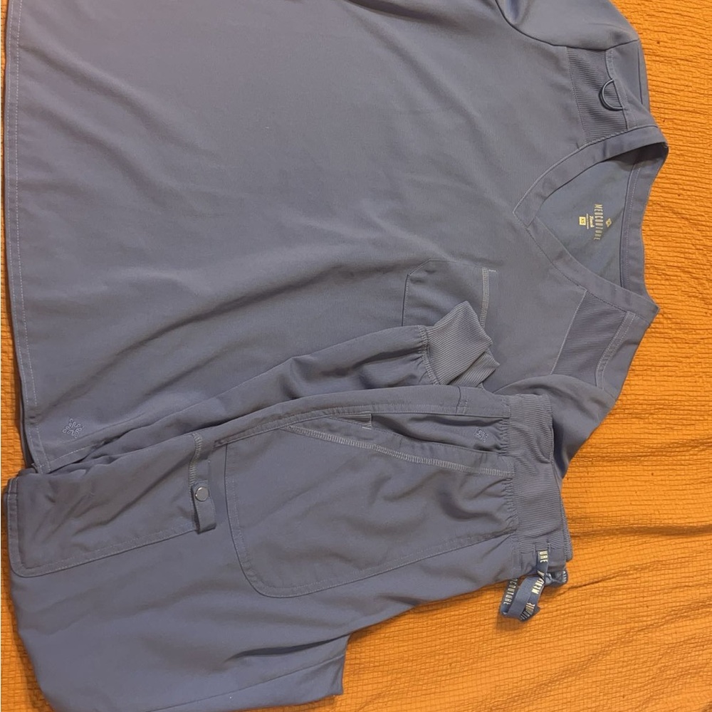Med Couture Blue V-Neck Scrub Top